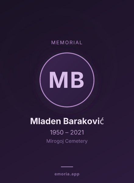 Memorial portrait of Mladen Baraković