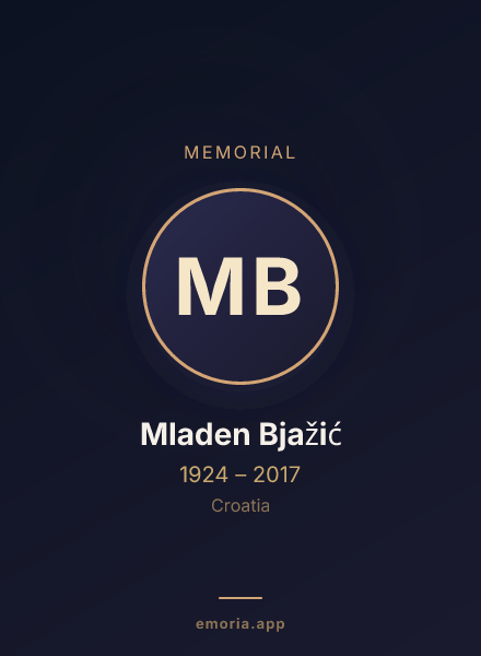 Memorial portrait of Mladen Bjažić