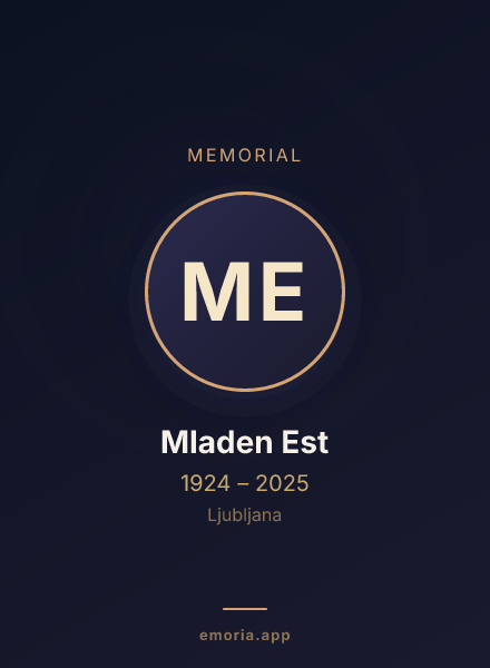 Memorial portrait of Mladen Est