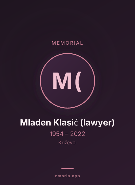 Memorial portrait of Mladen Klasić (lawyer)