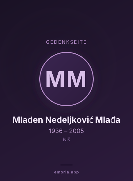 Gedenkportrait von Mladen Nedeljković Mlađa