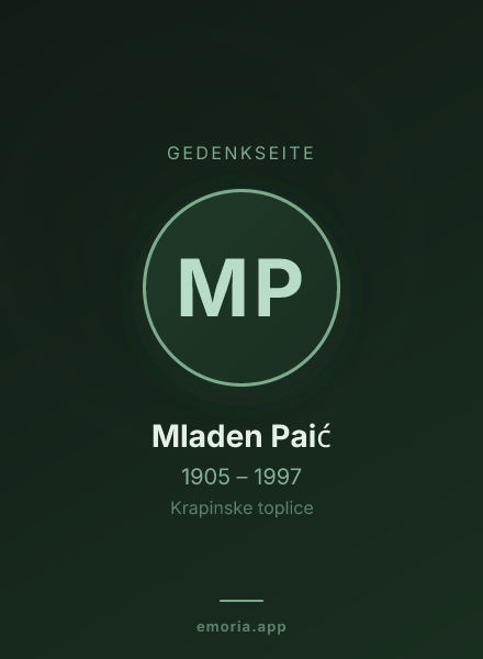 Gedenkportrait von Mladen Paić