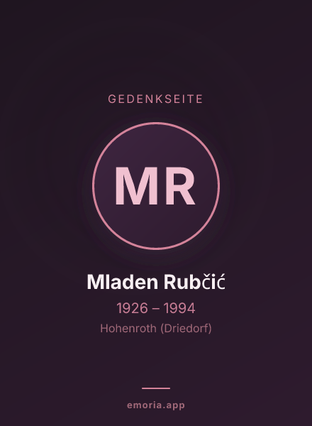 Gedenkportrait von Mladen Rubčić
