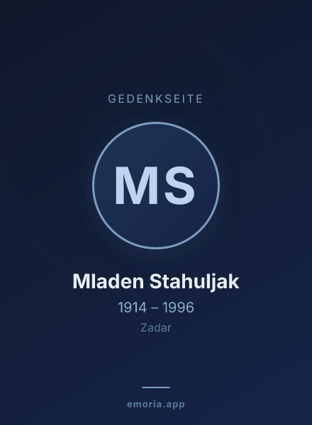 Gedenkportrait von Mladen Stahuljak