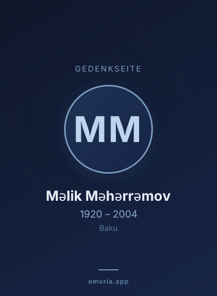 Gedenkportrait von Məlik Məhərrəmov