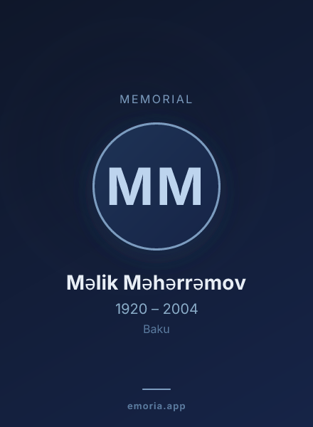 Memorial portrait of Məlik Məhərrəmov