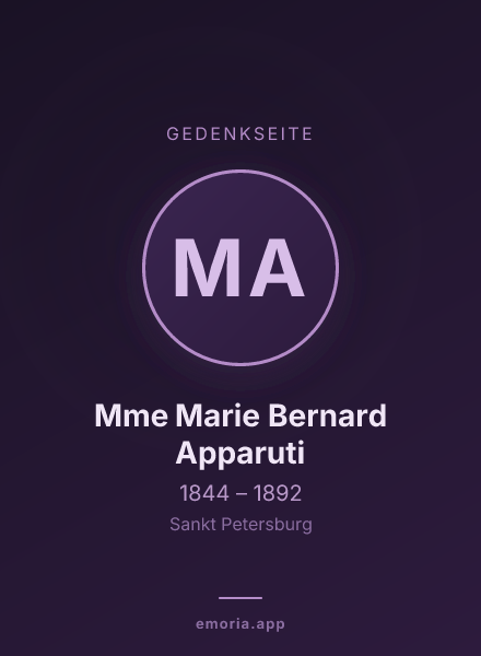 Gedenkportrait von Mme Marie Bernard Apparuti