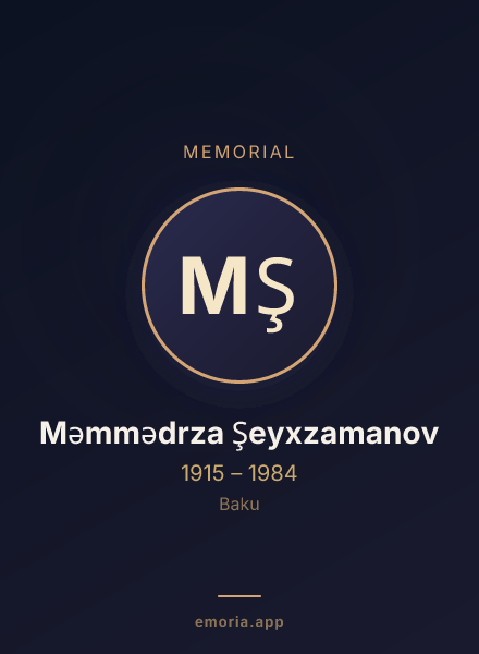 Memorial portrait of Məmmədrza Şeyxzamanov