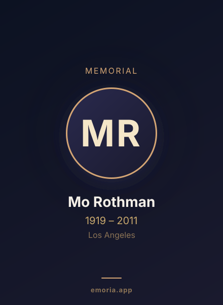 Memorial portrait of Mo Rothman