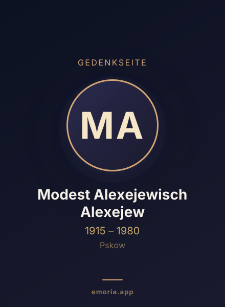 Gedenkportrait von Modest Alexejewisch Alexejew