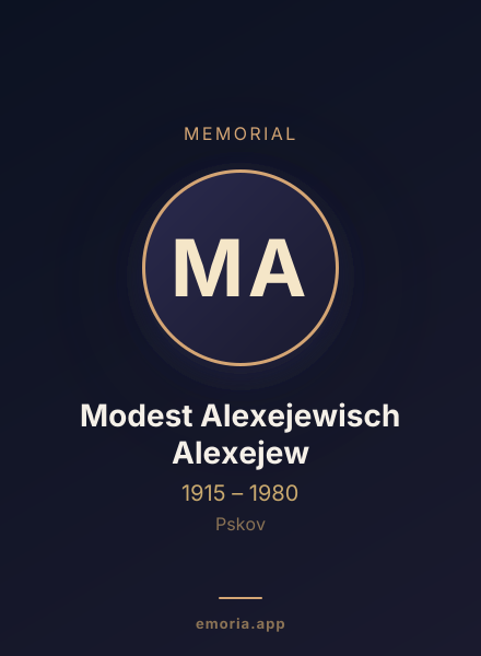 Memorial portrait of Modest Alexejewisch Alexejew