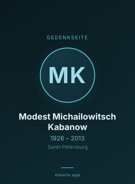 Gedenkportrait von Modest Michailowitsch Kabanow