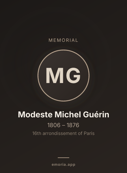 Memorial portrait of Modeste Michel Guérin
