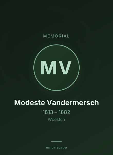 Memorial portrait of Modeste Vandermersch