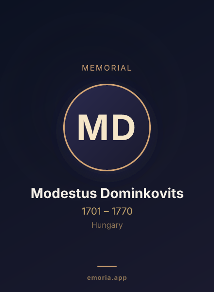 Memorial portrait of Modestus Dominkovits