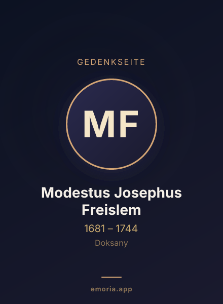 Gedenkportrait von Modestus Josephus Freislem