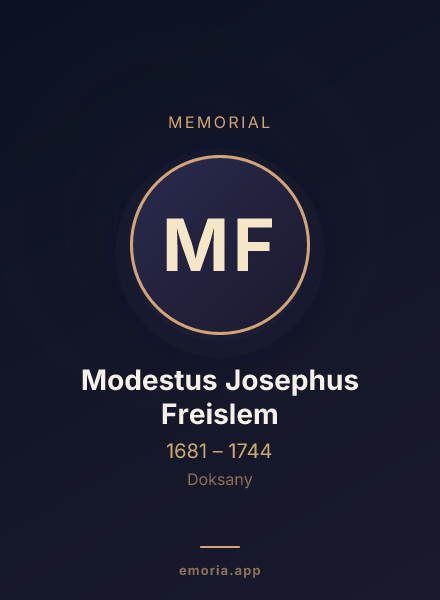 Memorial portrait of Modestus Josephus Freislem