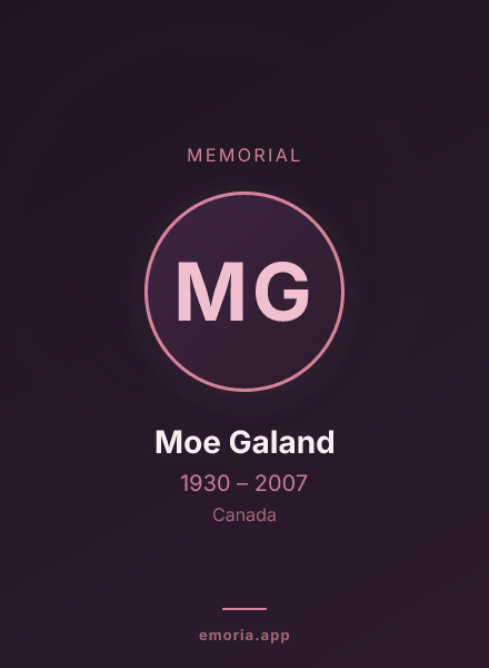 Memorial portrait of Moe Galand