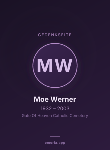 Gedenkportrait von Moe Werner