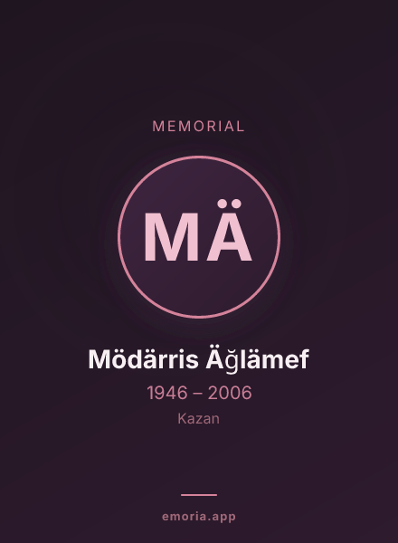 Memorial portrait of Mödärris Äğlämef