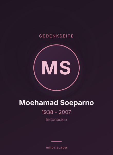 Gedenkportrait von Moehamad Soeparno