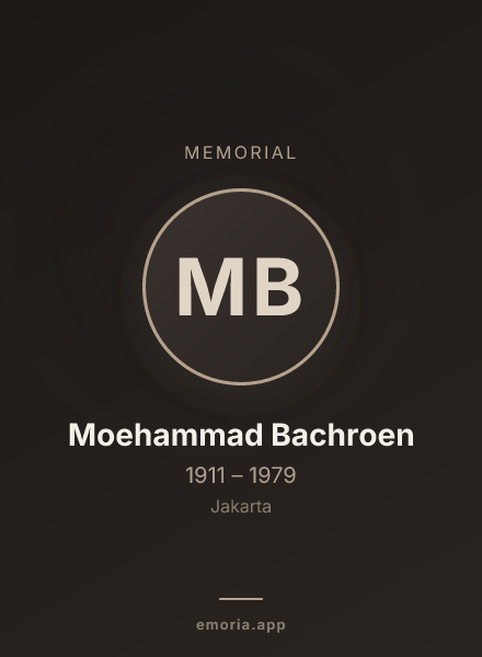 Memorial portrait of Moehammad Bachroen