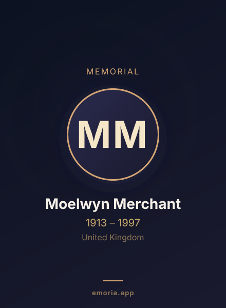 Memorial portrait of Moelwyn Merchant