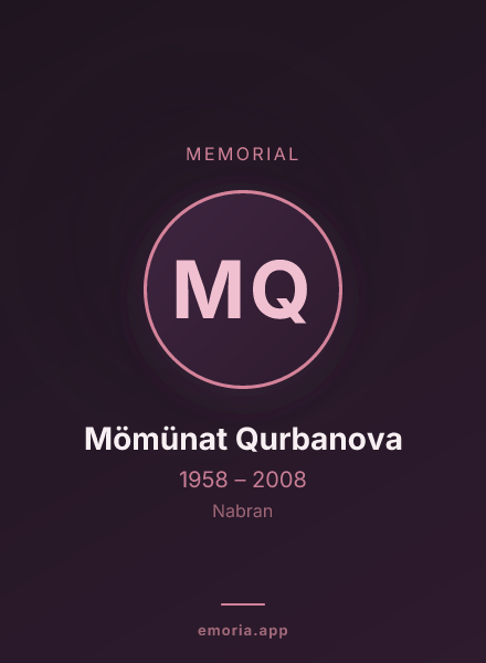 Memorial portrait of Mömünat Qurbanova