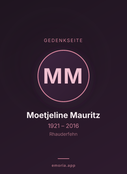Gedenkportrait von Moetjeline Mauritz