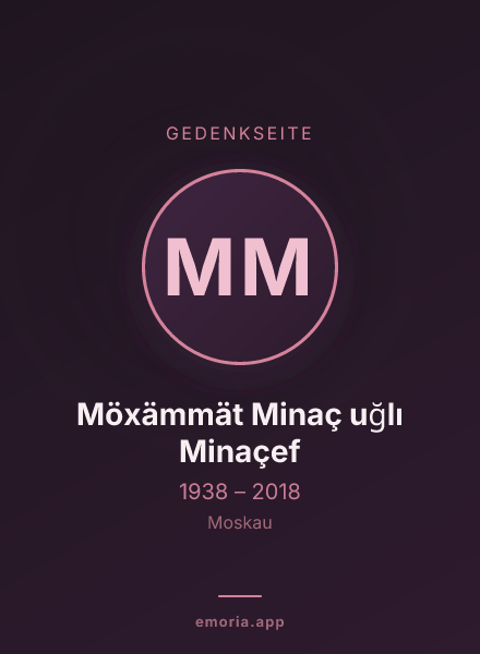 Gedenkportrait von Möxämmät Minaç uğlı Minaçef