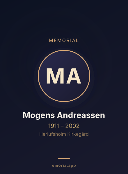 Memorial portrait of Mogens Andreassen