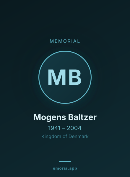 Memorial portrait of Mogens Baltzer