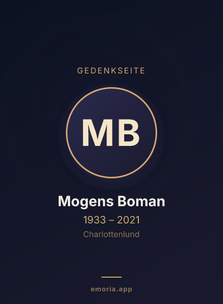 Gedenkportrait von Mogens Boman