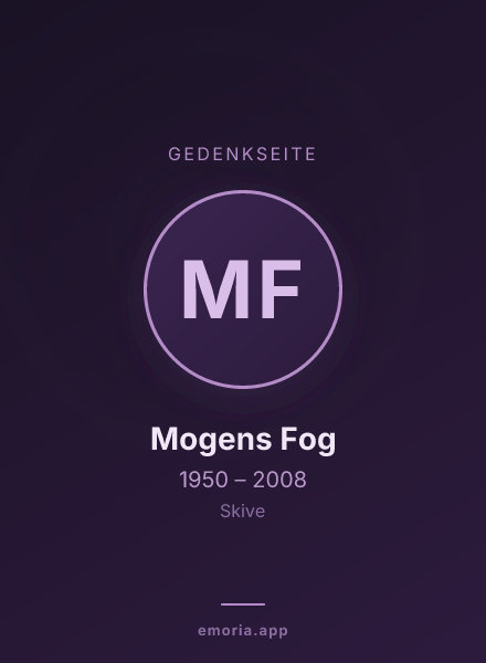 Gedenkportrait von Mogens Fog