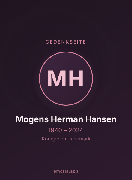 Gedenkportrait von Mogens Herman Hansen