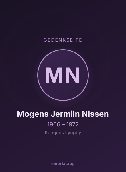Gedenkportrait von Mogens Jermiin Nissen