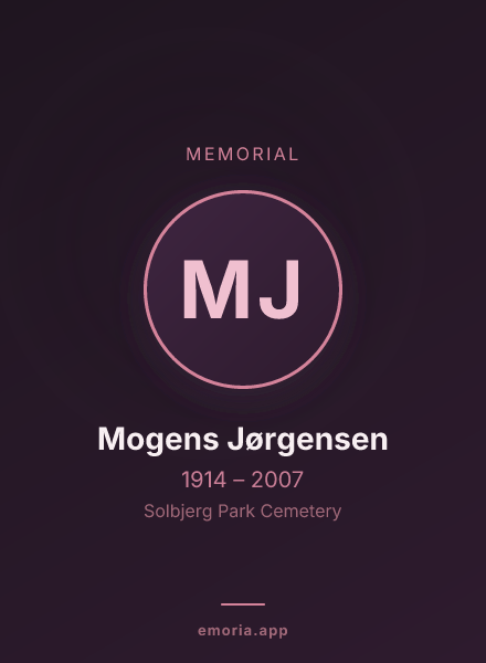 Memorial portrait of Mogens Jørgensen