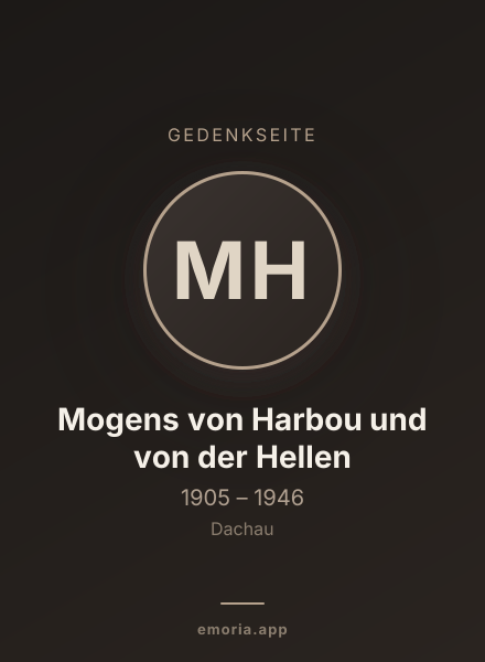 Gedenkportrait von Mogens von Harbou und von der Hellen
