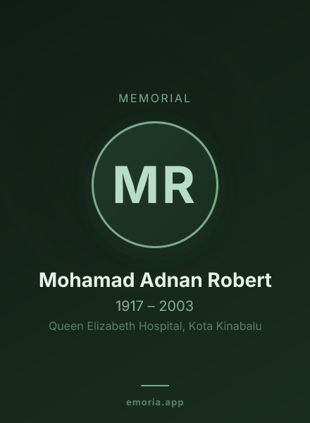 Memorial portrait of Mohamad Adnan Robert