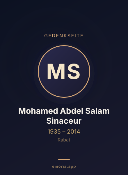 Gedenkportrait von Mohamed Abdel Salam Sinaceur