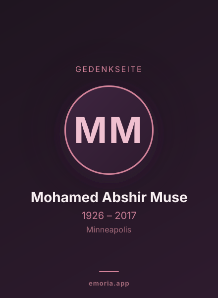Gedenkportrait von Mohamed Abshir Muse