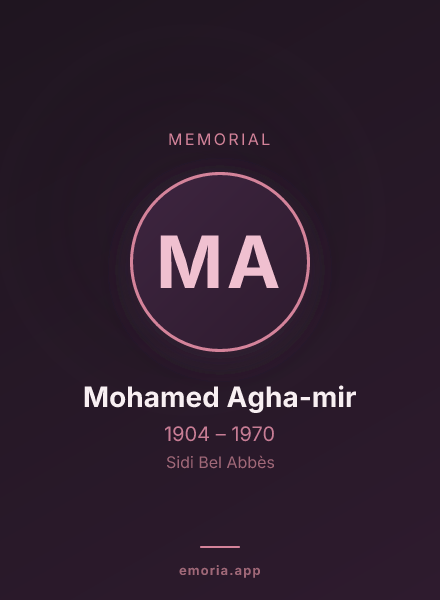 Memorial portrait of Mohamed Agha-mir