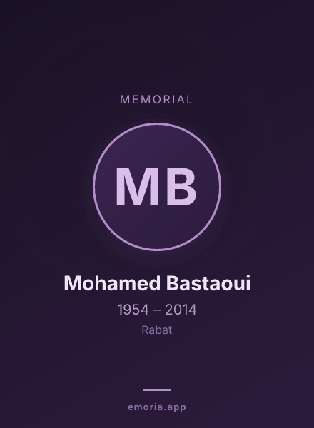 Memorial portrait of Mohamed Bastaoui