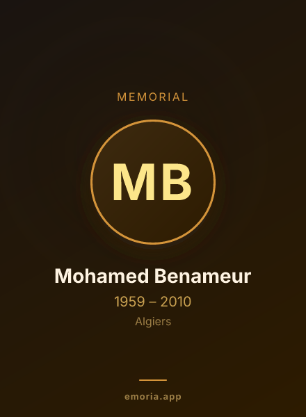 Memorial portrait of Mohamed Benameur