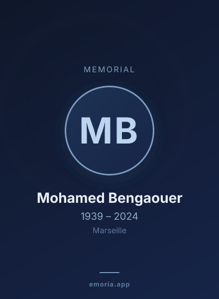 Memorial portrait of Mohamed Bengaouer
