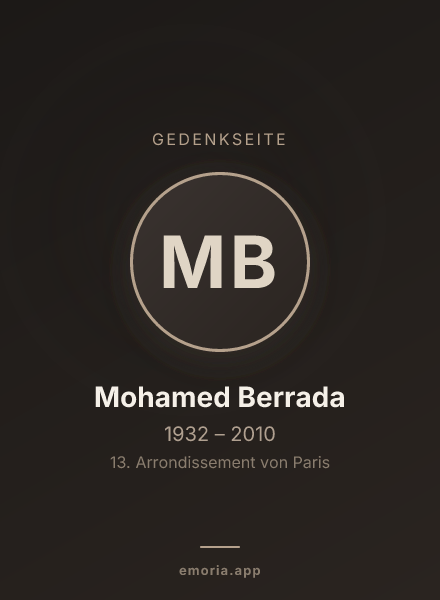 Gedenkportrait von Mohamed Berrada