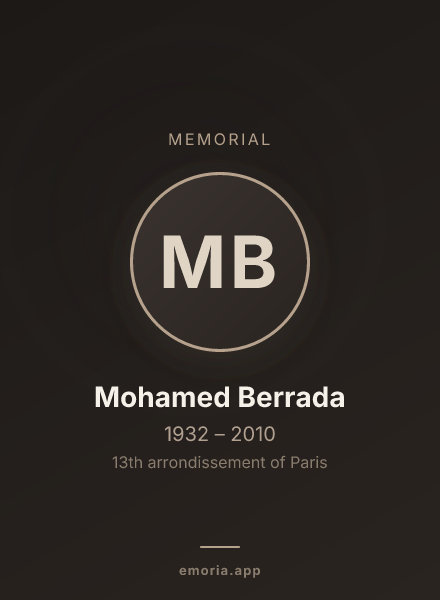 Memorial portrait of Mohamed Berrada