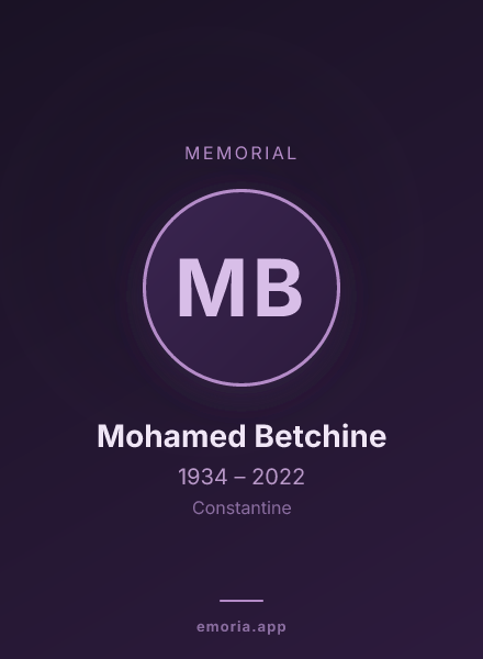Memorial portrait of Mohamed Betchine
