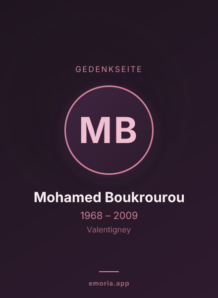 Gedenkportrait von Mohamed Boukrourou