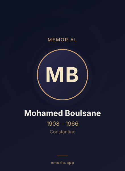 Memorial portrait of Mohamed Boulsane